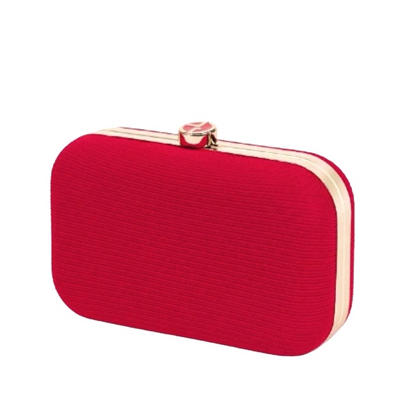 Giorgio Armani Accessories - GIORGIO ARMANI Clutch Haute Red Gold Evening Bag Purse Case Beauty